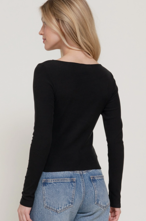 Active Basic - Long Sleeve Boat Neck Top|349