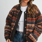 Buttermelon - Patterned Button-Front Fleece Jacket|234
