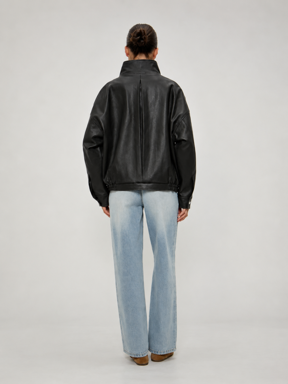 Pretty Garbage - Leather Funnel Neck Jacket|4775