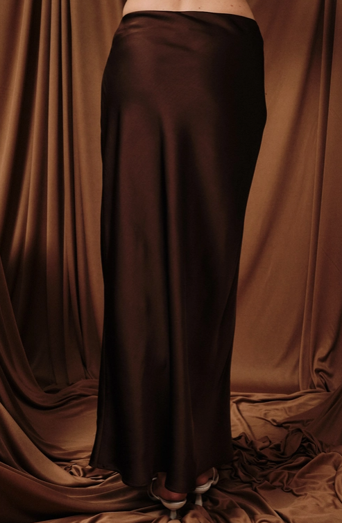Sunday Edition - Bias Satin Midi Skirt|5