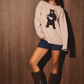 Le Lis - Bear Graphic Crew Neck Oversized Sweater|3661