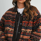 Buttermelon - Patterned Button-Front Fleece Jacket|236