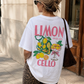 Limoncello Front and Back Print Cream T-Shirt|1687