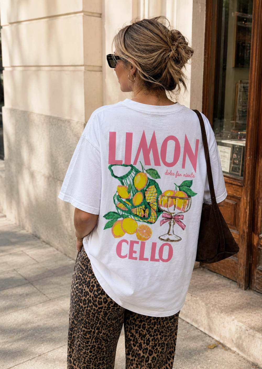 Limoncello Front and Back Print Cream T-Shirt|1687
