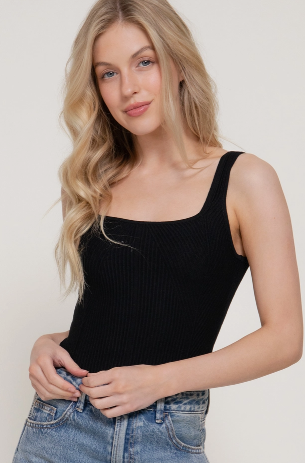 Active Basic - Square Neck Sweater Bodysuit|438