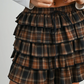 Buttermelon - Plaid Tiered Ruffle Mini Skirt|242