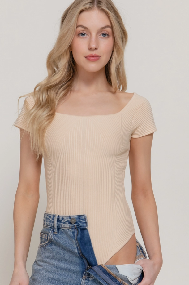 Active Basics - Cap Sleeve Textured Body Suit|301