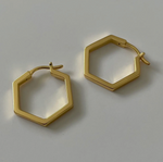 Hexagon 2.0 Hoops- 18K PVD Gold Plating|1658