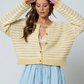 Blu Pepper -  Textured Button Up Sweater|579