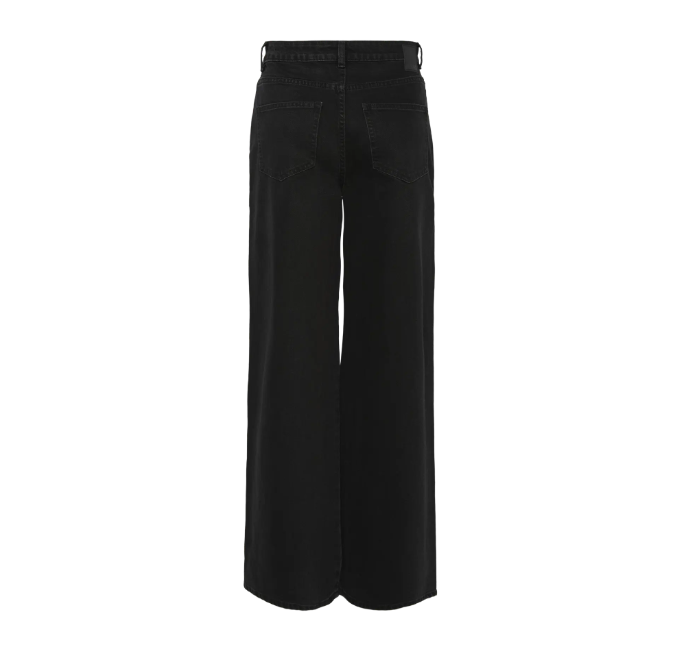 Pieces - Black Wash Wide Leg Jeans|2990