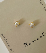 Pearl Studs - 18K gold plate|2178