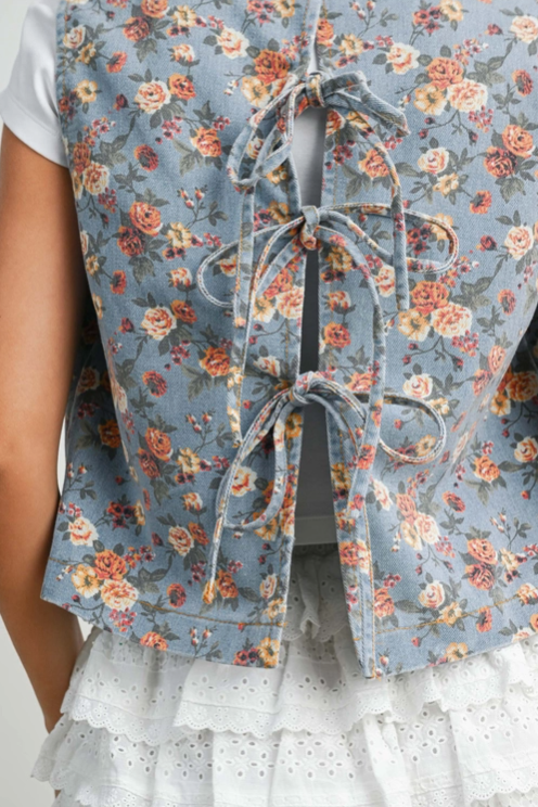 Buttermelon - Button-Front Floral Vest|173
