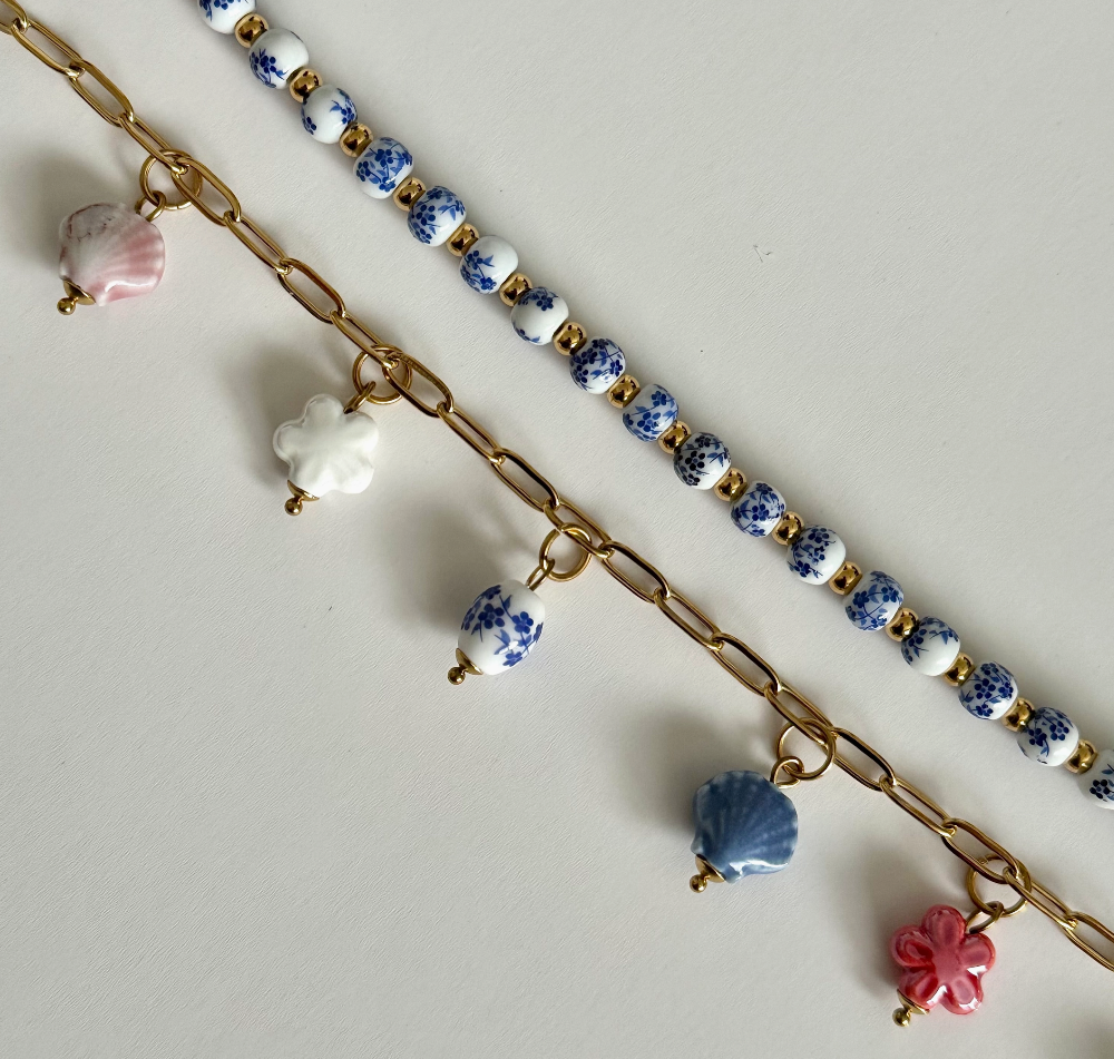 Lujain Beaded Necklace- Blue|1439