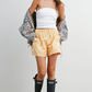 Buttermelon - Floral Print Corduroy Collar Jacket|208