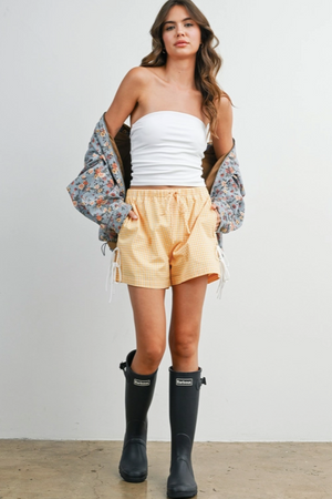Buttermelon - Floral Print Corduroy Collar Jacket|208