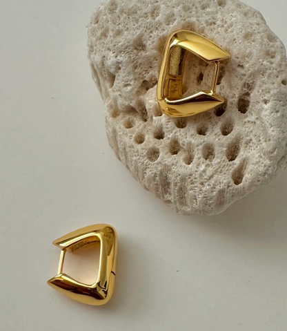 Pyramid Earrings - Small  18k gold plated brass|2183