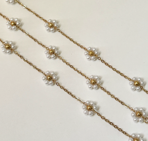 Pearl Flower Necklace - 18K PVD Gold Plating|1433