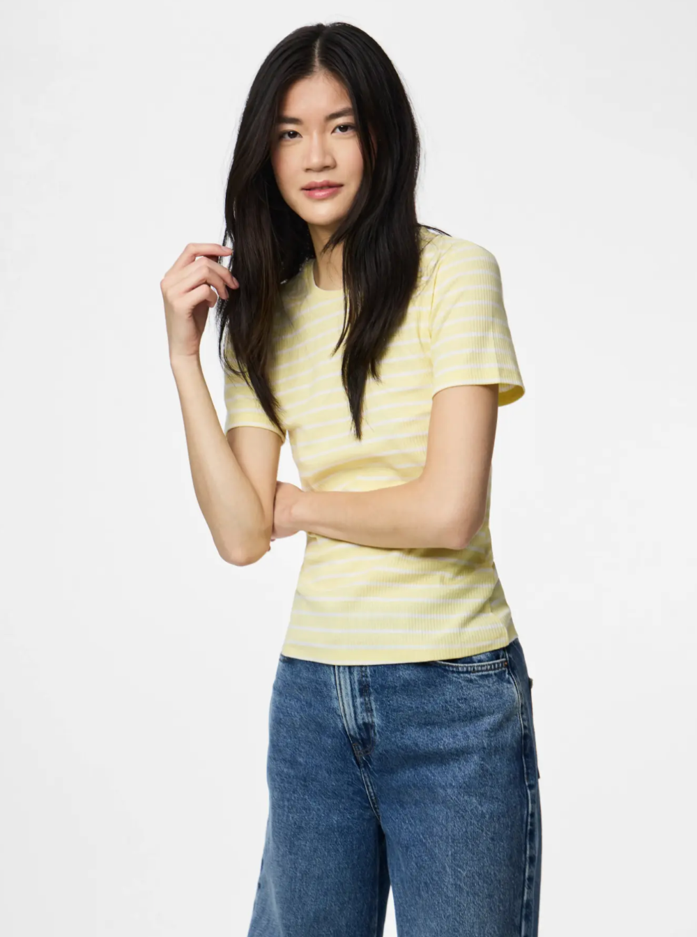 Pieces - Ribbed Tee|3023