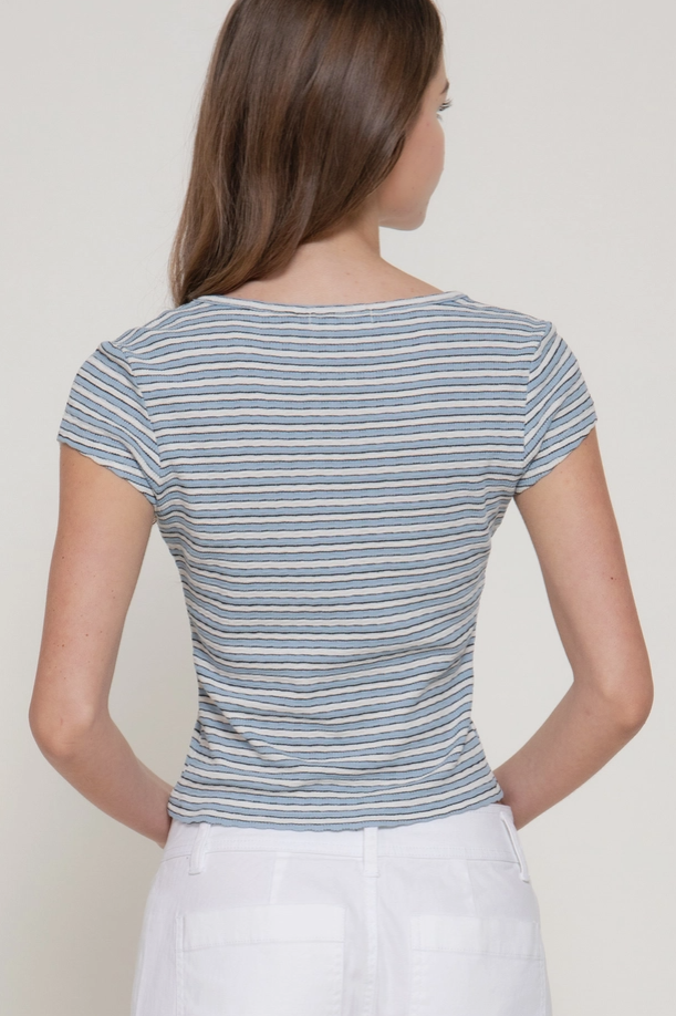 Active Basic - Striped Textured Knit Top|306