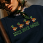 Duck Duck Goose Embroidered Cross-Stitch Sweatshirt|1681