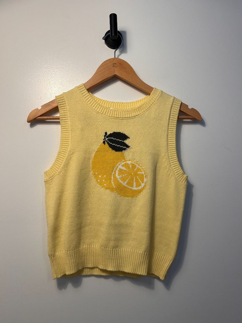Lemon Knit Sweater Tank Small *Imperfection Reg $55|3833