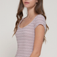 Active Basic - Striped Textured Knit Top|304