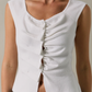 Sunday Edition - Pleated Button Down Knit Top|9