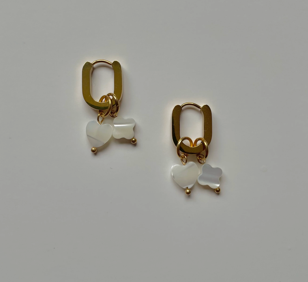 Heart and Star Hoops-18K PVD Gold Plating|2869