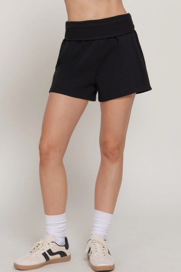 Active Basic - Fold Over Waist Band Sweat Shorts|309