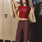 Le Lis - Mid Rise Wide Long Check Pants|135