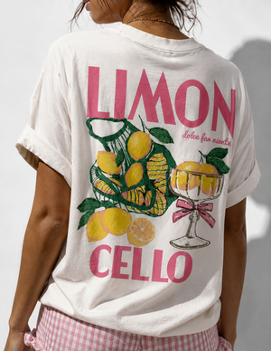 Limoncello Front and Back Print Cream T-Shirt