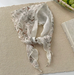 Lady June - Floral Triangle Hair Scarf White|1809