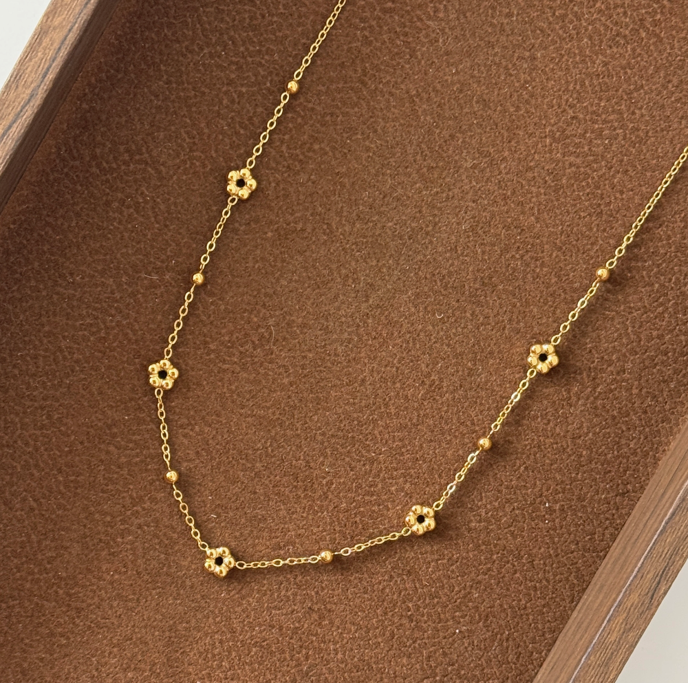 Iris Flower Necklace - 18K PVD gold plating|2086