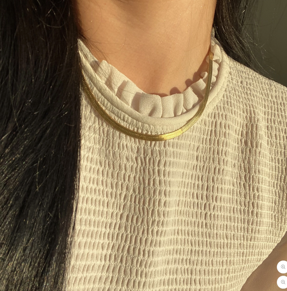 Cascade Herringbone Necklace - 18K PVD Gold Plated|1854