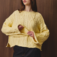 Le Lis - Oversized Cropped Cable Knit Crew Neck Sweater|3706