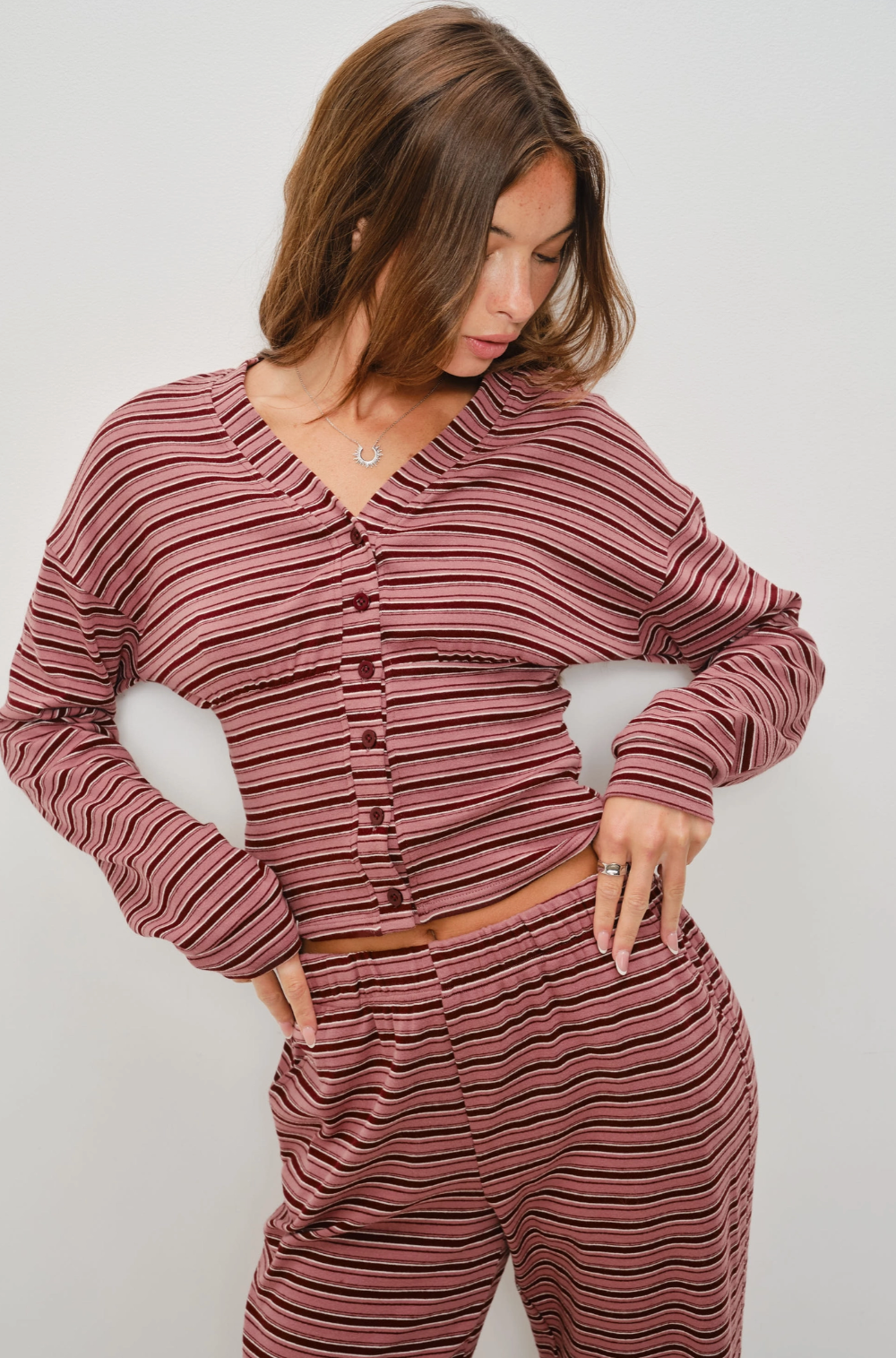 Pretty Garbage - Francis Striped Button Up Cardigan|5396