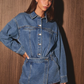 Le Lis -  Denim Long Sleeve Skort Romper|3704