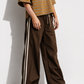 Buttermelon - Striped Drawstring Wide-Leg Cuffed Pants