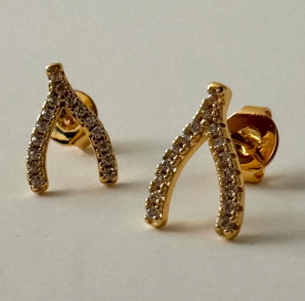 Wishbone Studs -18K PVD Gold Plating|1618