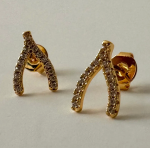 Wishbone Studs -18K PVD Gold Plating|1618