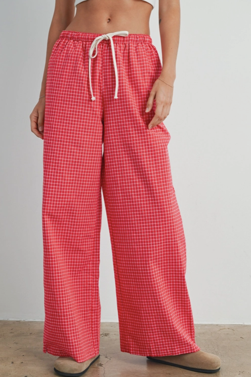Buttermelon - Drawstring Check Pants|194
