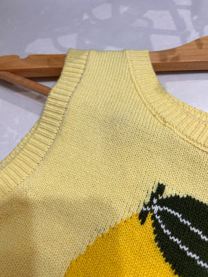 Lemon Knit Sweater Tank Small *Imperfection Reg $55|3834