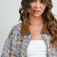 Buttermelon - Floral Print Corduroy Collar Jacket|211