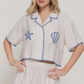 Active Basic - Edge Stitch & Embroidered Boxy Shirt|400