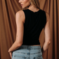 Sunday Edition - Ruched Sleeveless Fitted Mesh Top|67