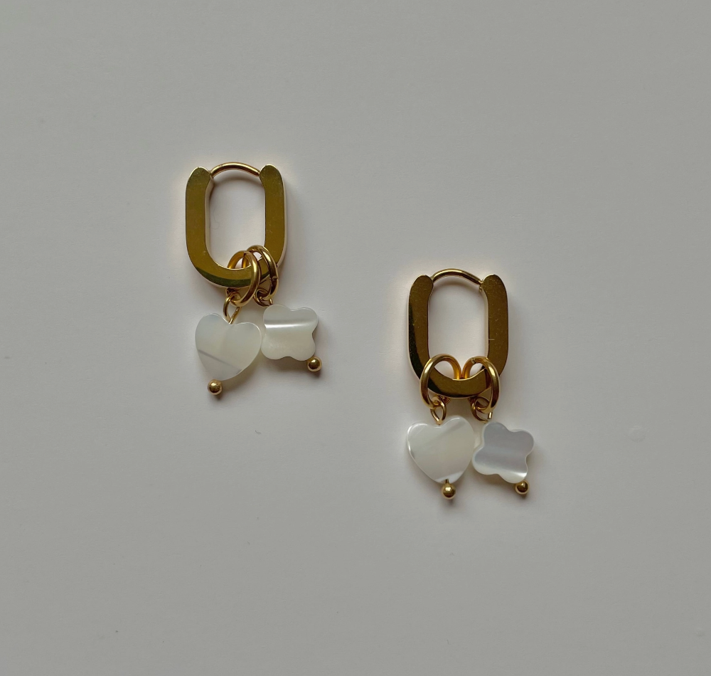 Heart and Star Hoops-18K PVD Gold Plating|1662