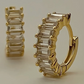 Liya Rectangle Stones Huggies- 18K PVD Gold Plating|1629