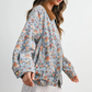 Buttermelon - Floral Print Corduroy Collar Jacket|212