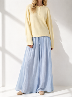Blu Pepper - Raw Rolled Edge Henley Top