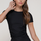 Active Basic - Ribbed & Rushed Sides Top|407